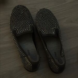 Clarks Silver Studded Flats